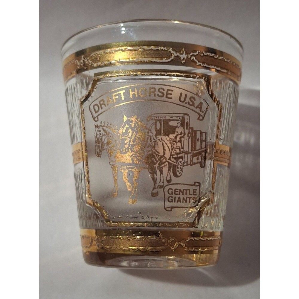 Culver 22K Gold Shot Glass Pete Draft Horse USA Gentle Giants Phoenix Zoo AZ